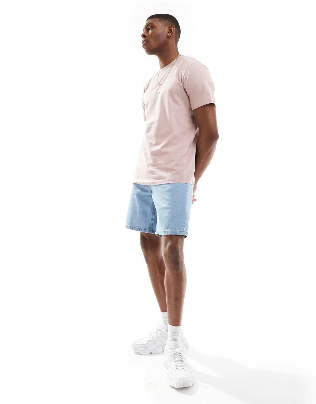 ASOS DESIGN essential crew neck t-shirt in pink Product Image