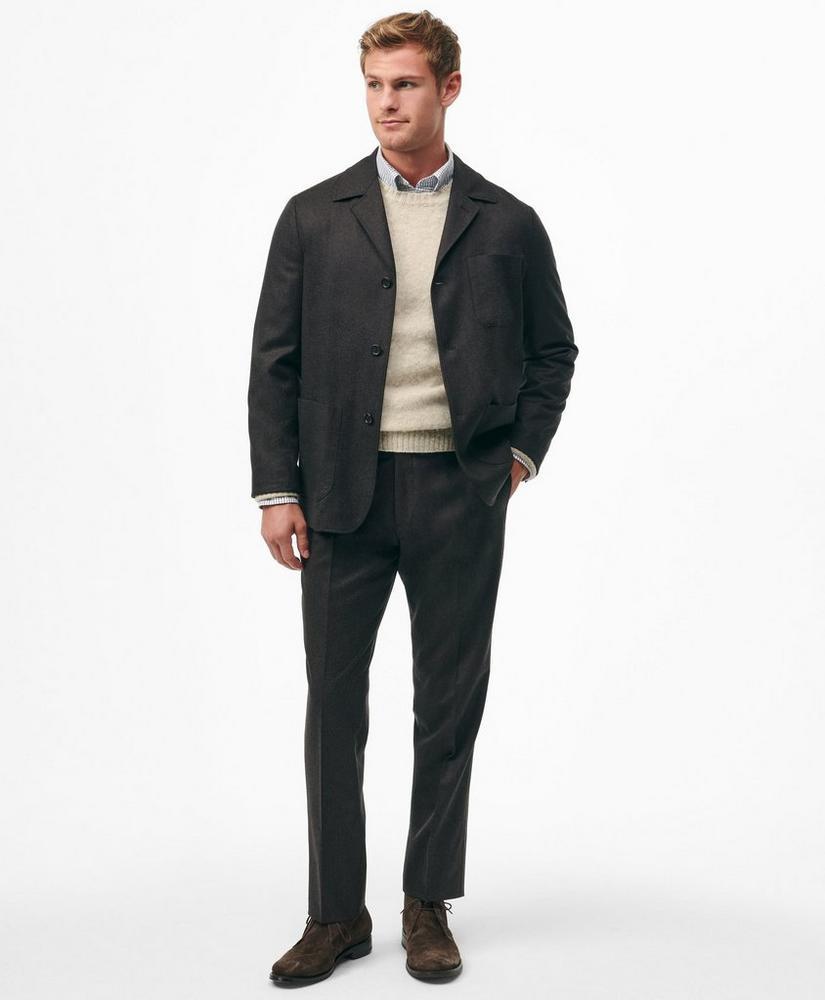 Tailored Shirt Jacket in Wool Flannel Product Image