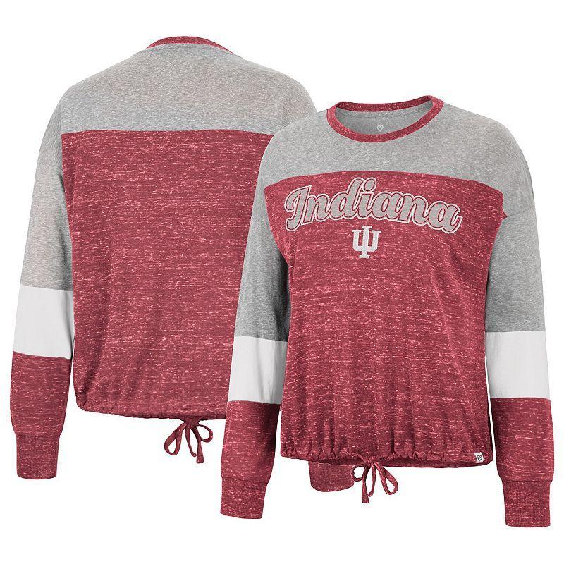 Womens Colosseum Crimson Indiana Hoosiers Joanna Tie Front Long Sleeve T-Shirt Product Image