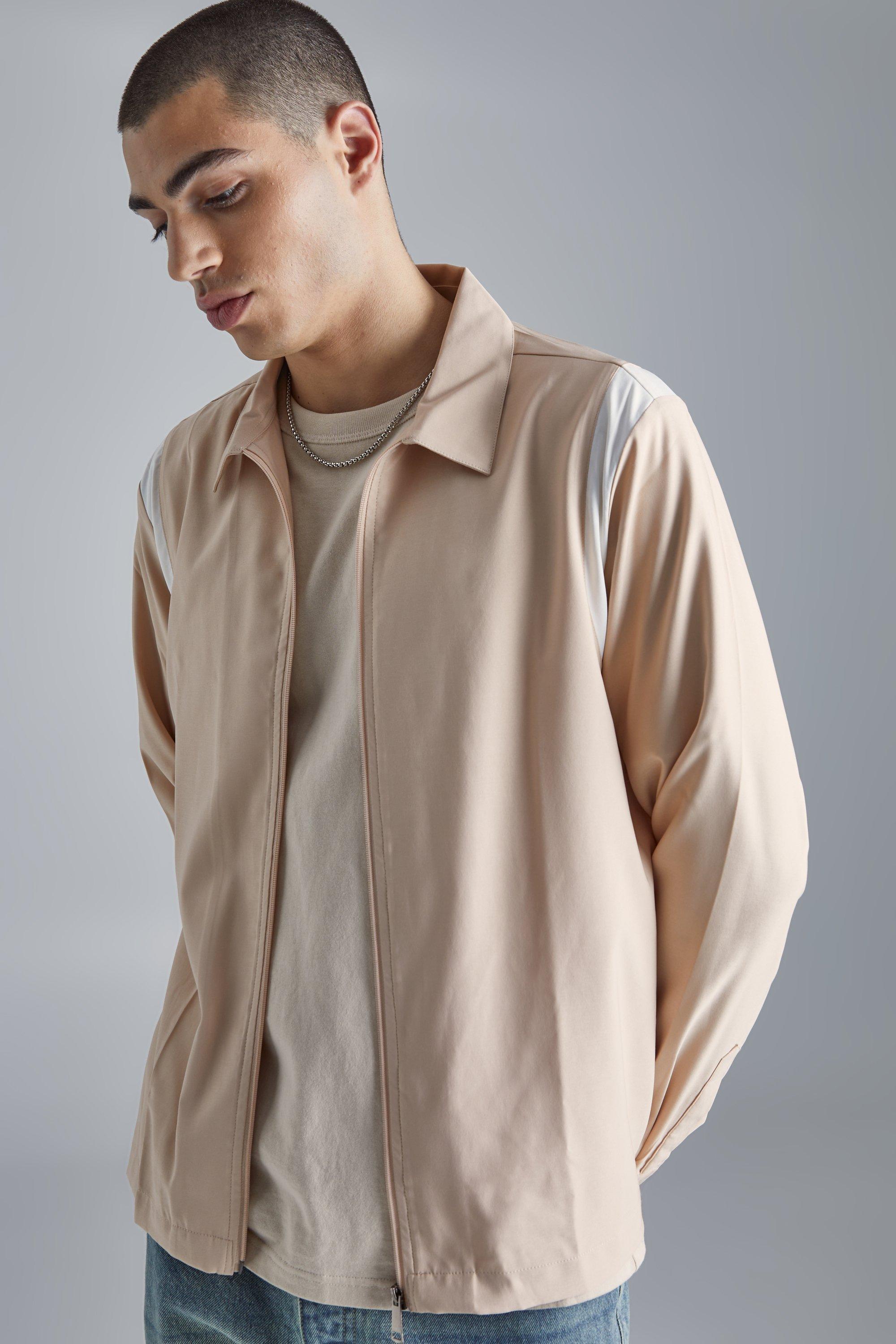 Long Sleeve Varsity Panel Shirt | boohooMAN USA Product Image