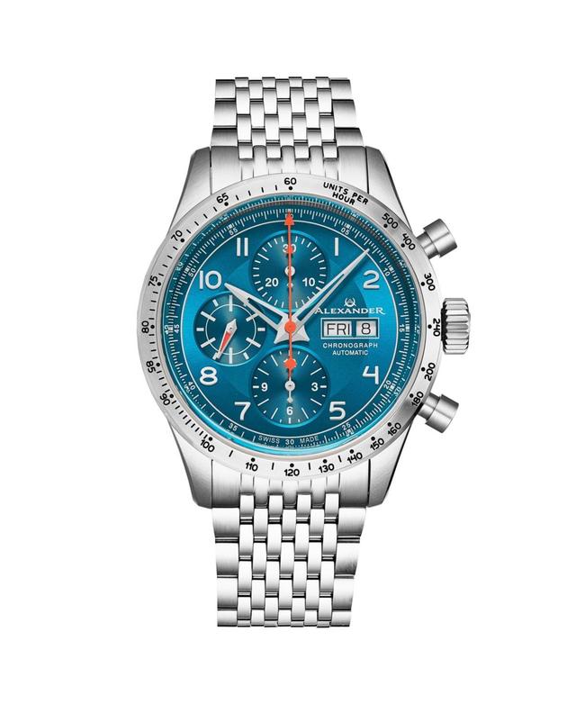 Alexander Mens Megalos Silver-tone Stainless Steel, Blue Dial, 51mm Round Watch Product Image