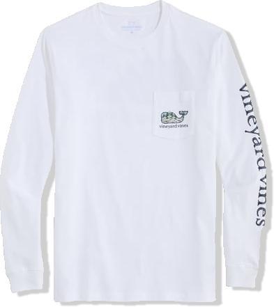 Snowy Pines Whale Long-Sleeve Pocket Tee Product Image