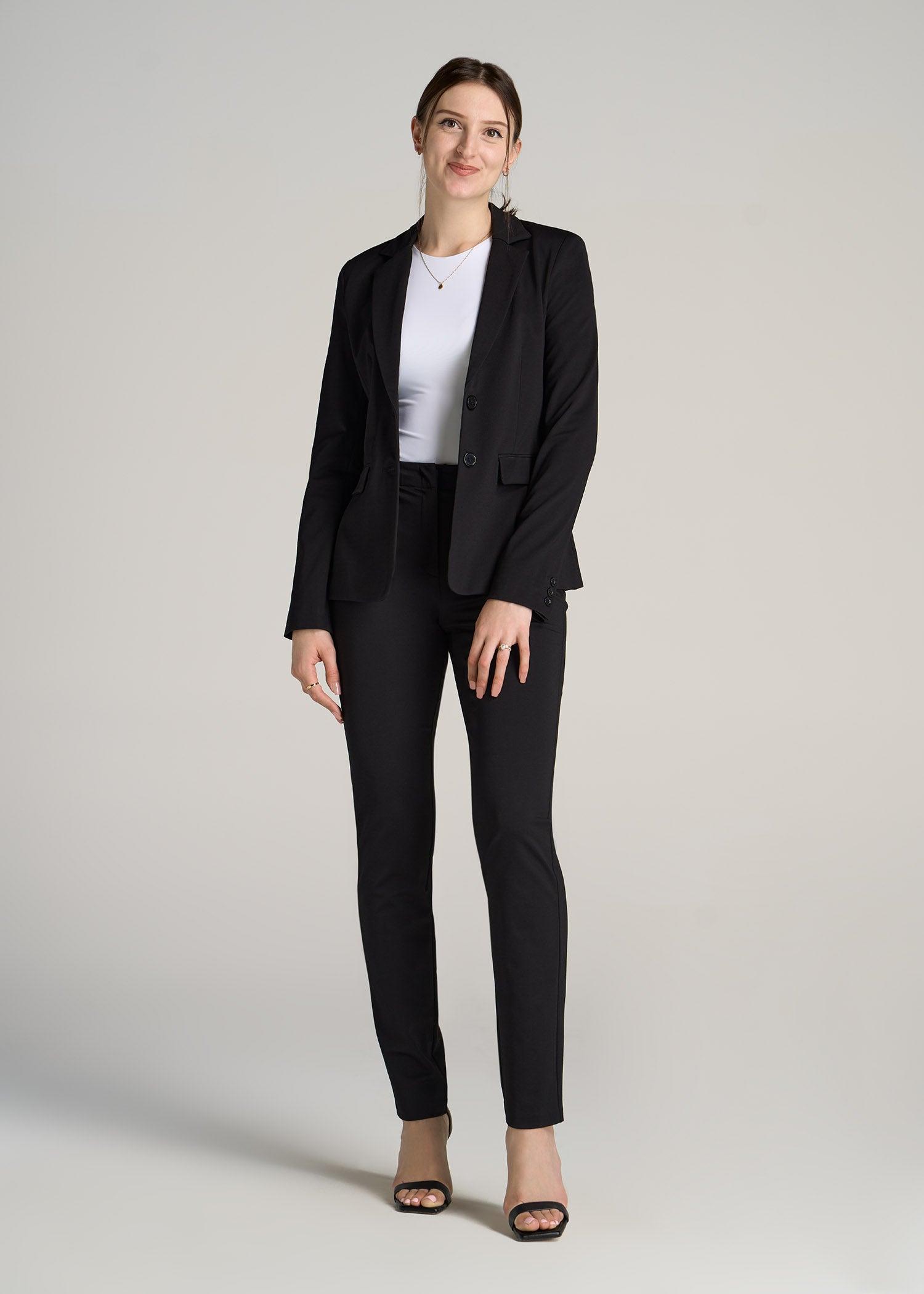 SLIM-FIT Two Button Blazer for Tall Women in Black Product Image