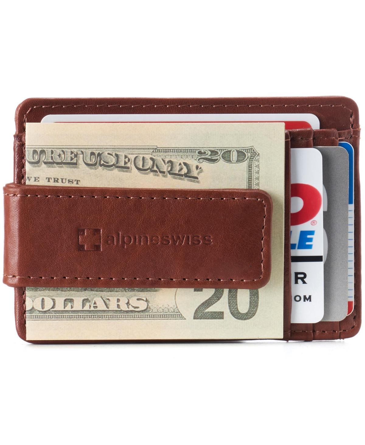 Alpine Swiss Mens Rfid Safe Magnetic Money Clip Wallet Slim Front Pocket Wallet - Olive Product Image