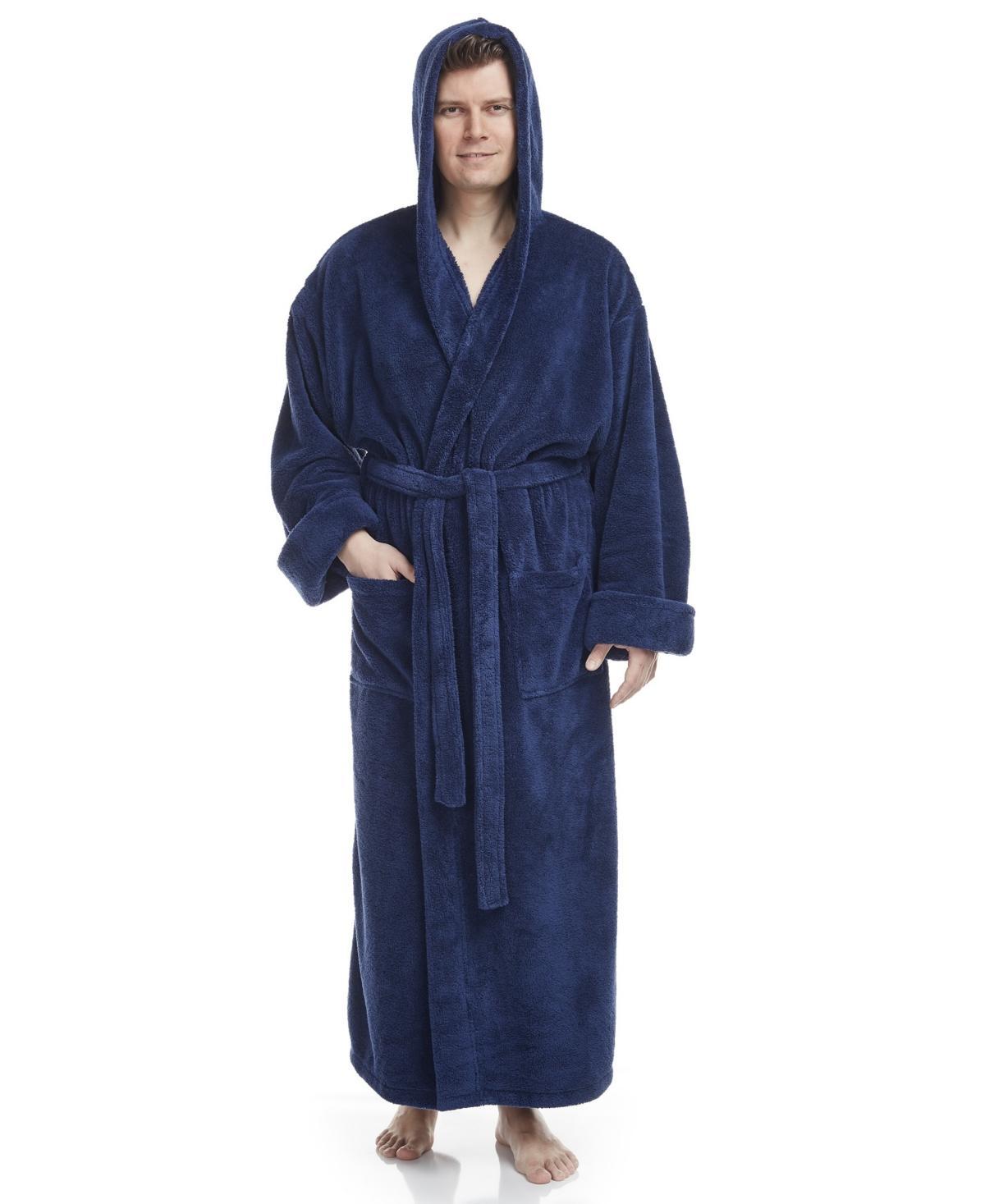 Arus Mens Soft Fleece Robe, Ankle Length Hooded Turkish Bathrobe Product Image