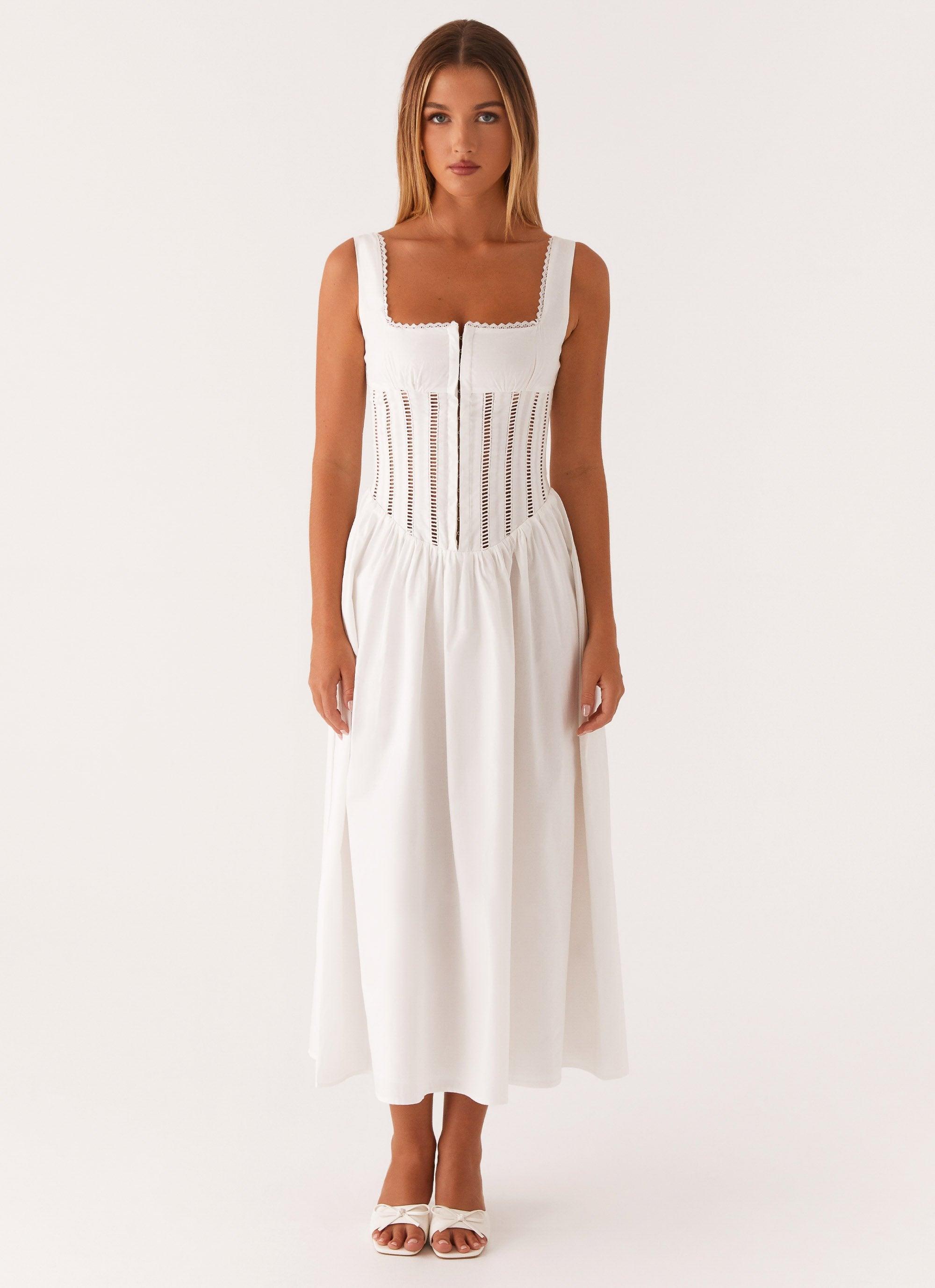 Waiting On You Midi Dress - White Product Image