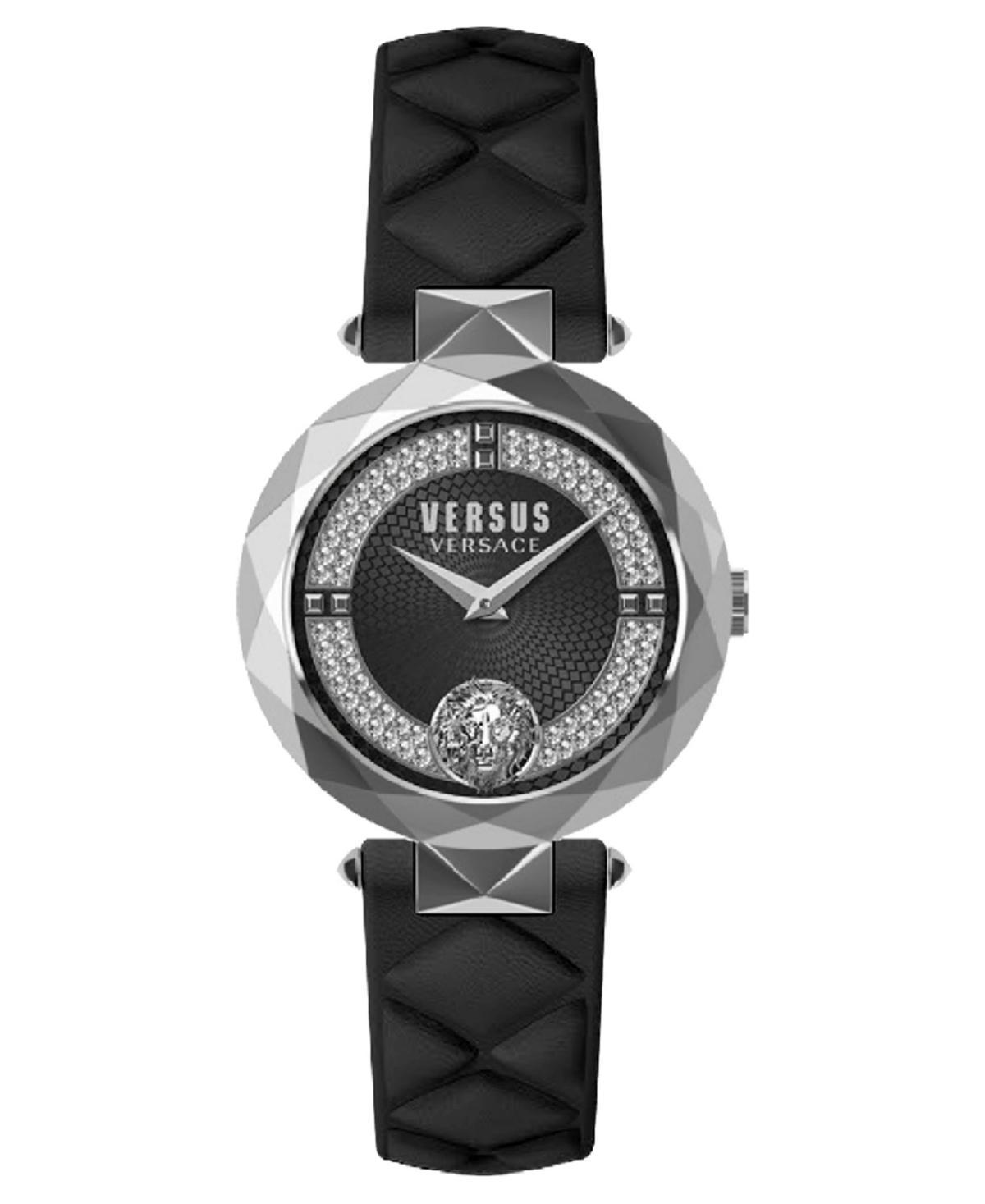 Versus by Versace Womens Covent Garden Black Leather Strap Watch 36mm Product Image