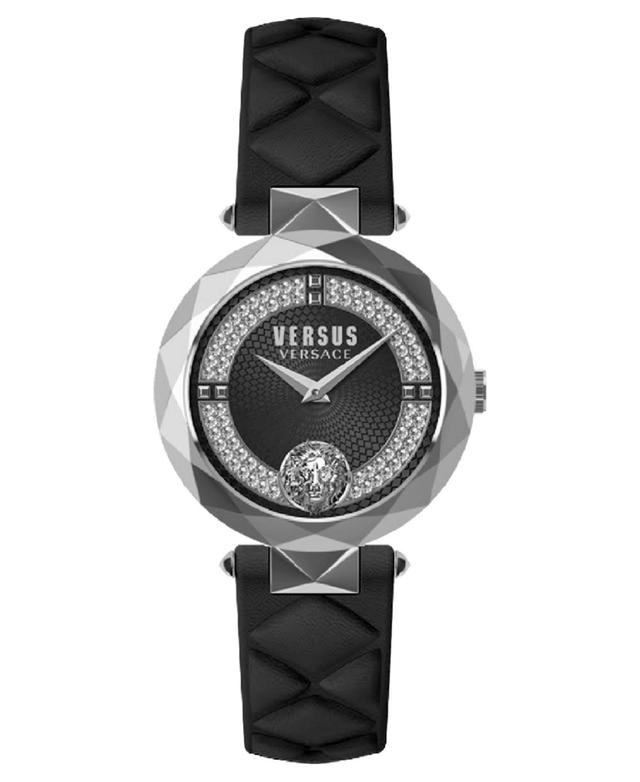 Versus by Versace Womens Covent Garden Black Leather Strap Watch 36mm Product Image