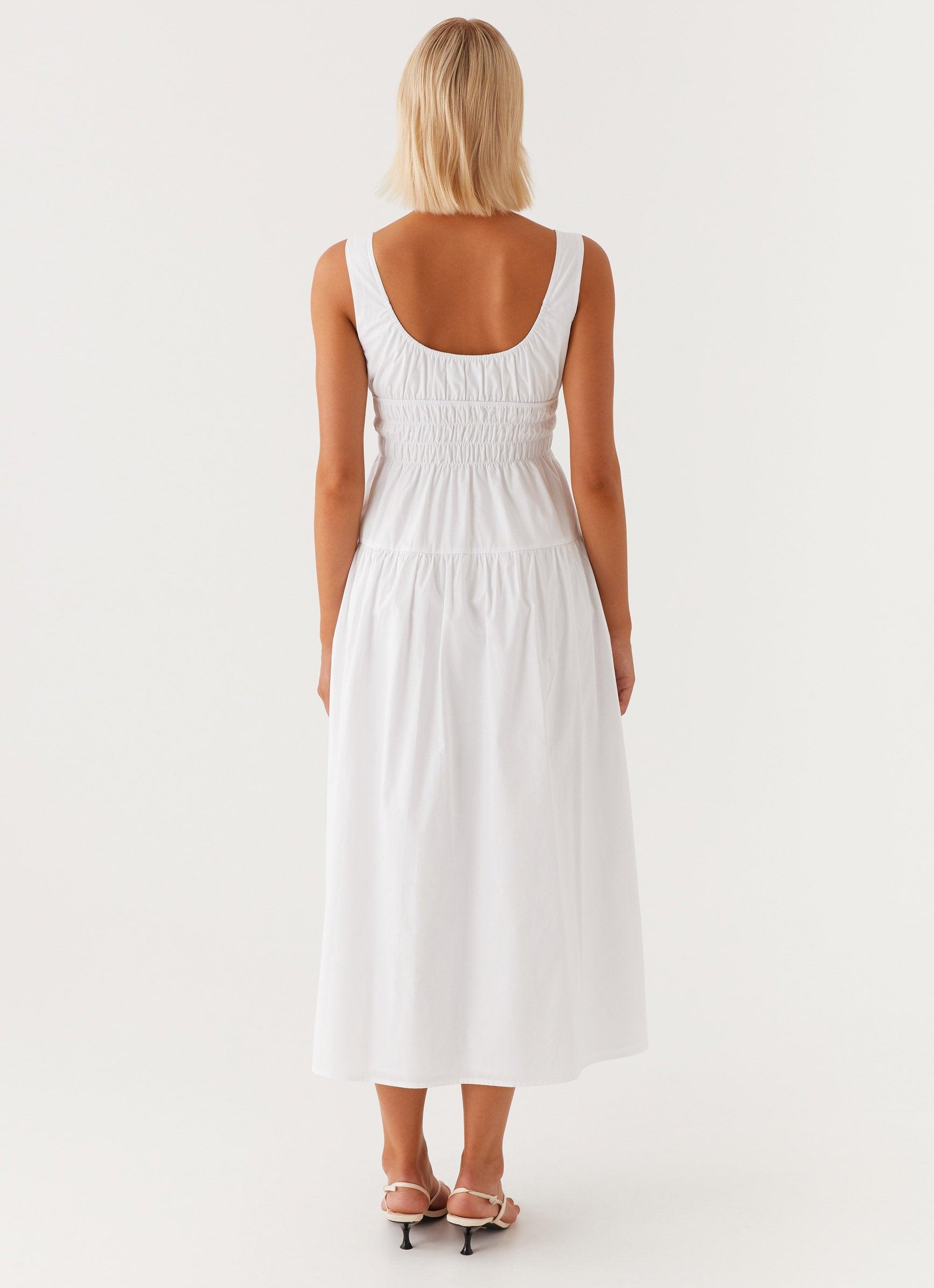 Jacintha Midi Dress - White Product Image