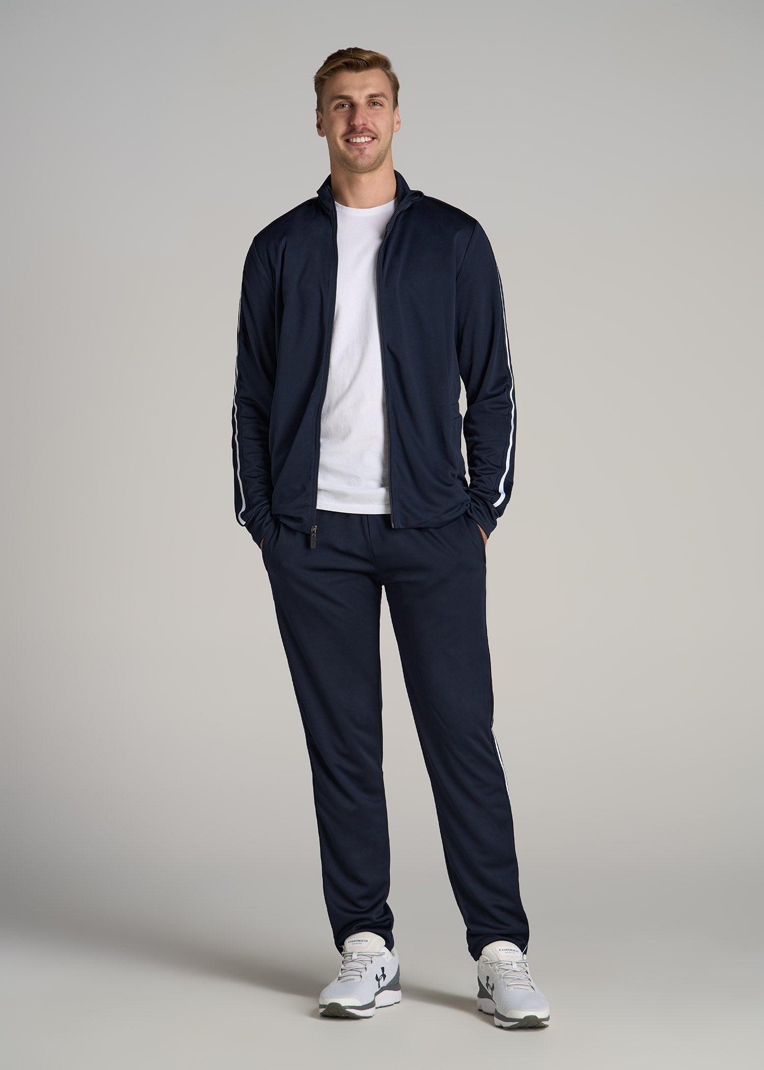 Athletic Stripe Tall Men's Jacket in Navy-White Stripe Male Product Image