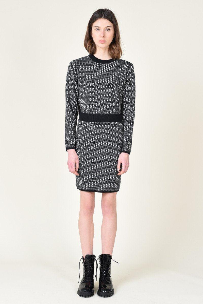 Lili Sidonio B&W Print Knit Skirt Product Image