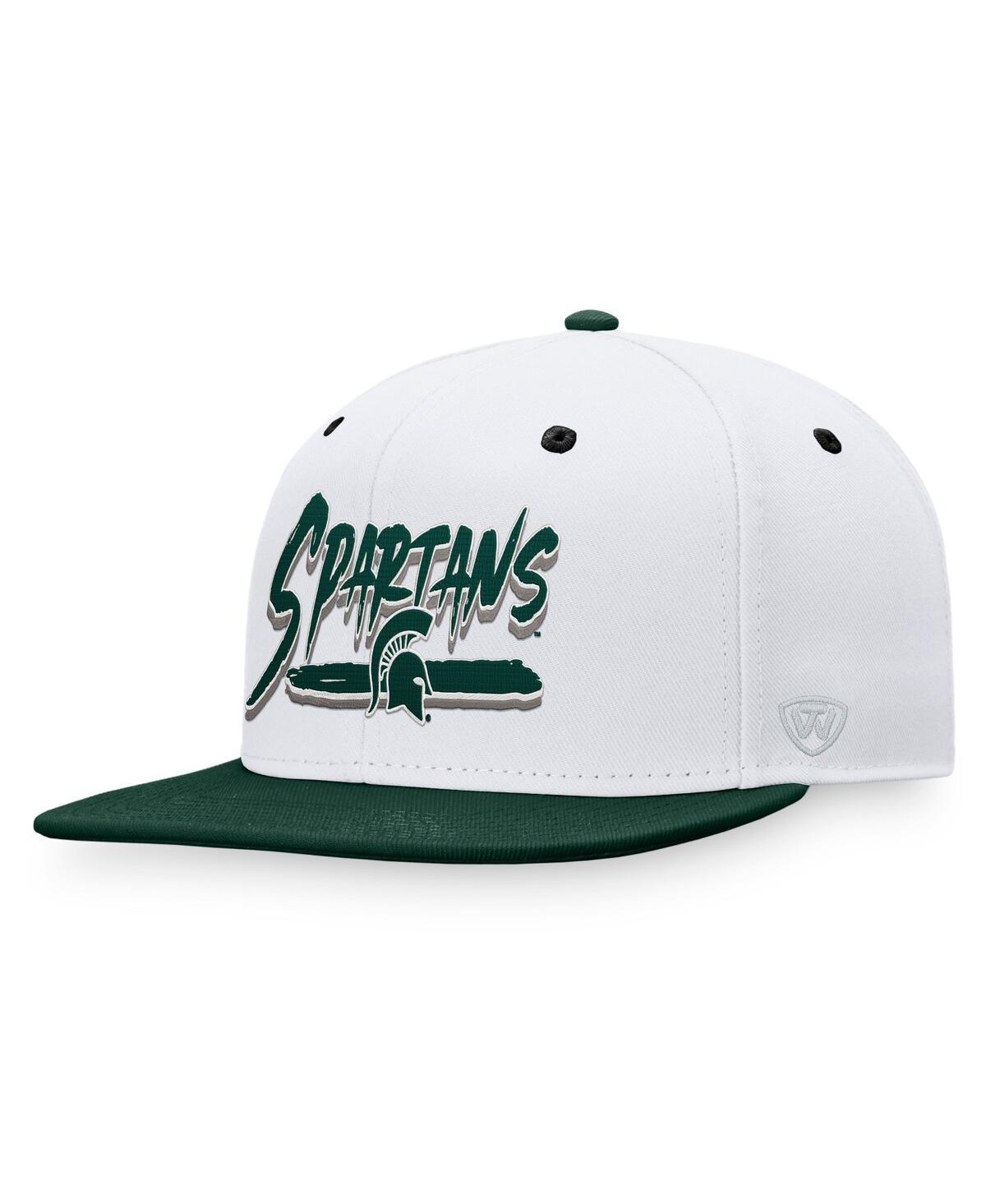 Mens Top of the World White Michigan State Spartans Sea Snapback Hat - White Product Image