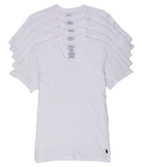 Classic Fit Cotton Wicking V-Neck T-Shirt 5-Pack Product Image