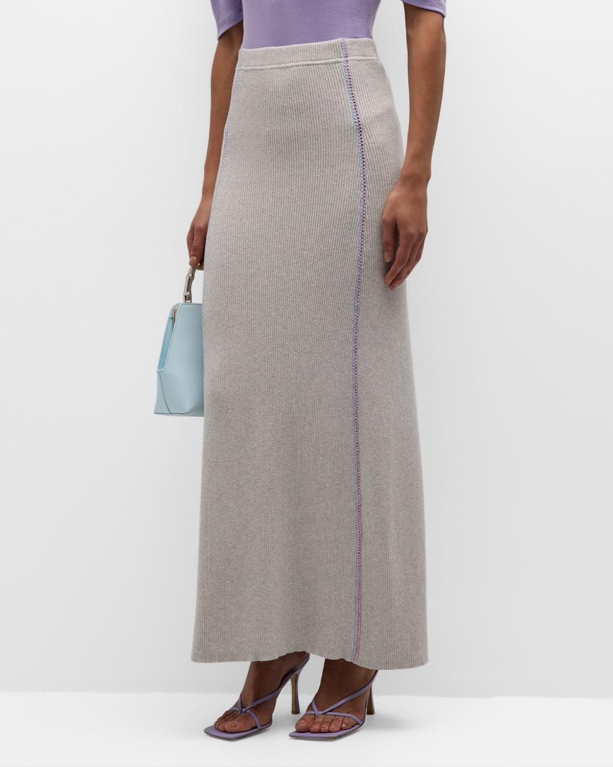 Womens Rib-Knit Maxi Skirt product image