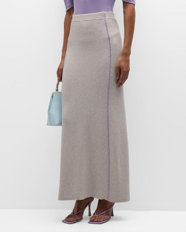 Cotton Cashmere Knit Maxi Skirt Product Image