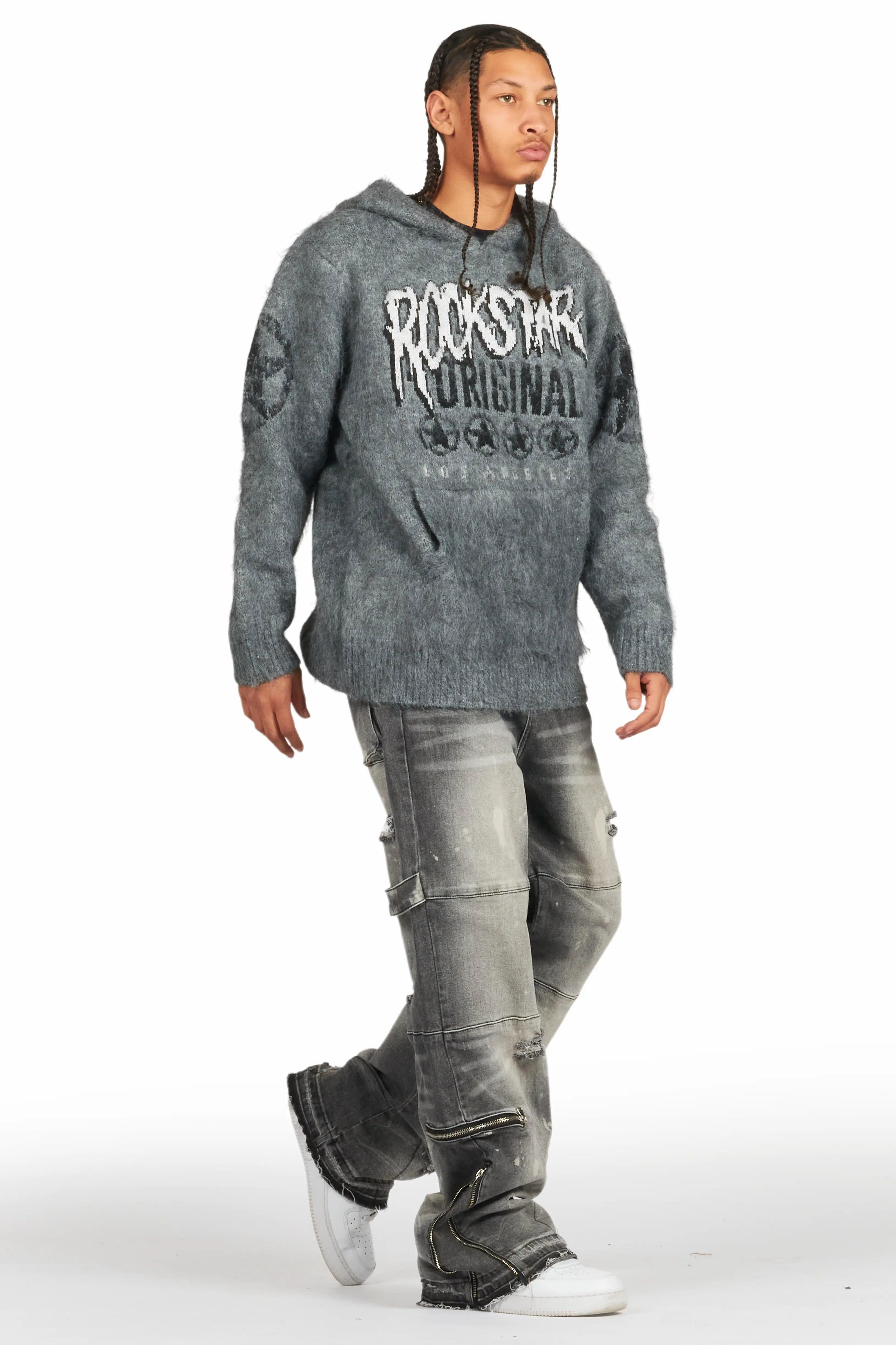 Grib Grey Bleach Baggy Jean Male Product Image