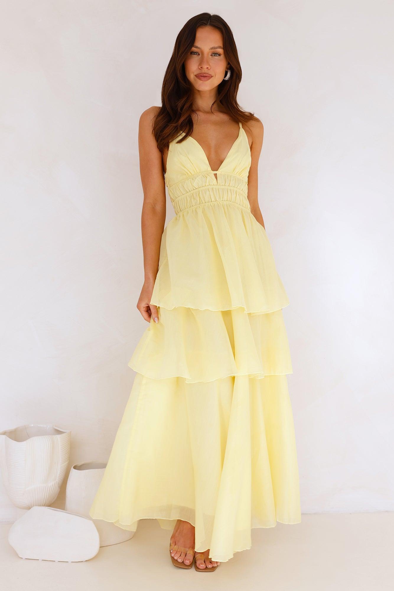 One True Love Maxi Dress Yellow Product Image