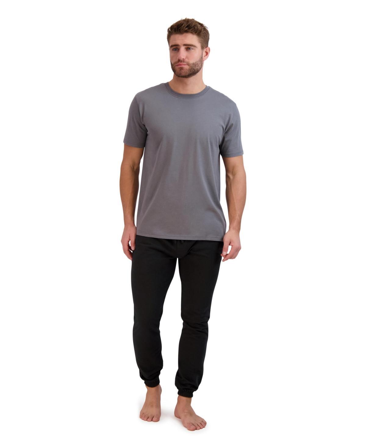 Hanes Mens Solid T-Shirt & French Terry Joggers Pajama Set Product Image