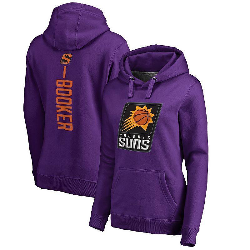 Womens Fanatics Branded Devin Booker Purple Phoenix Suns Backer Name & Number Pullover Hoodie Product Image