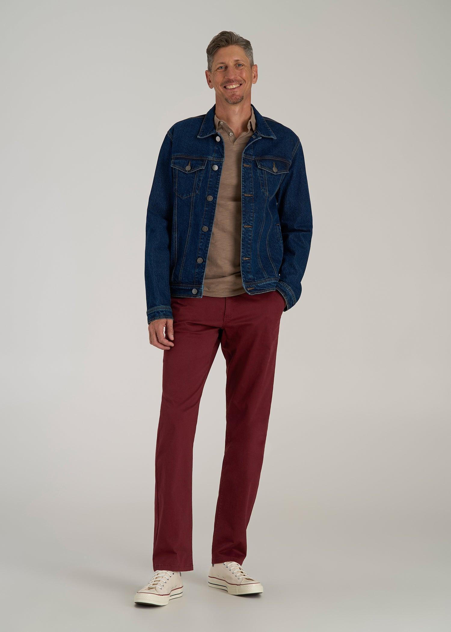 J1 STRAIGHT Leg Chinos in Red Ochre - Pants for Tall Men Male Product Image