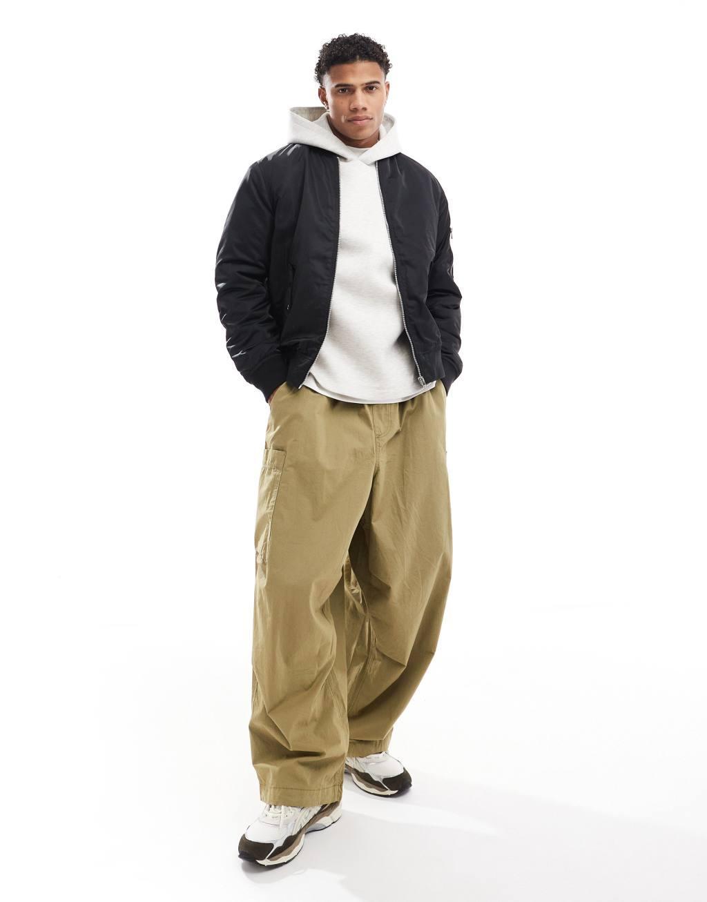 Jack & Jones bomber jacket with pockets in khaki  Product Image