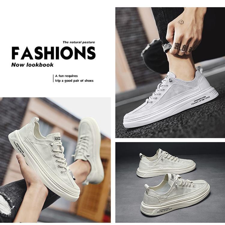 Lettering Lace-Up Platform Sneakers Product Image