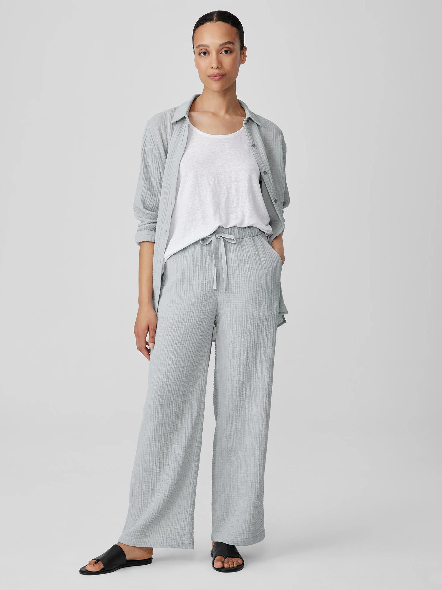 EILEEN FISHER Organic Cotton Lofty Gauze Straight Pantfemale product image