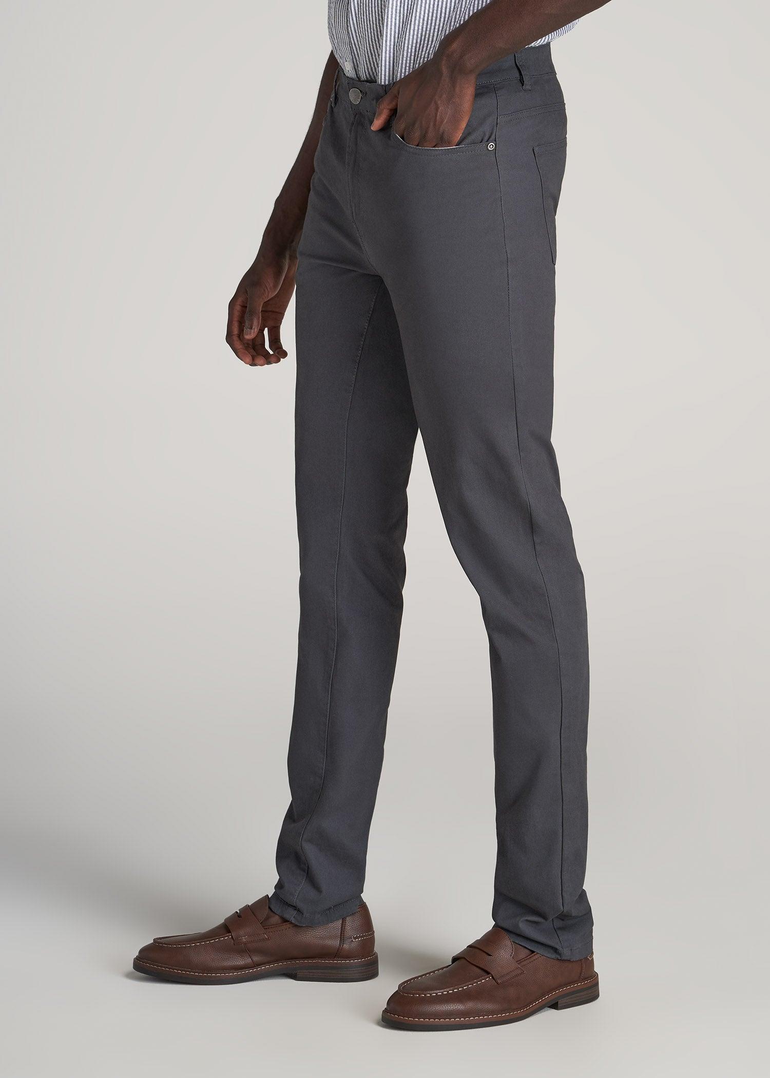 Dylan SLIM FIT Five-Pocket Pants For Tall Men in Iron Grey Male Product Image