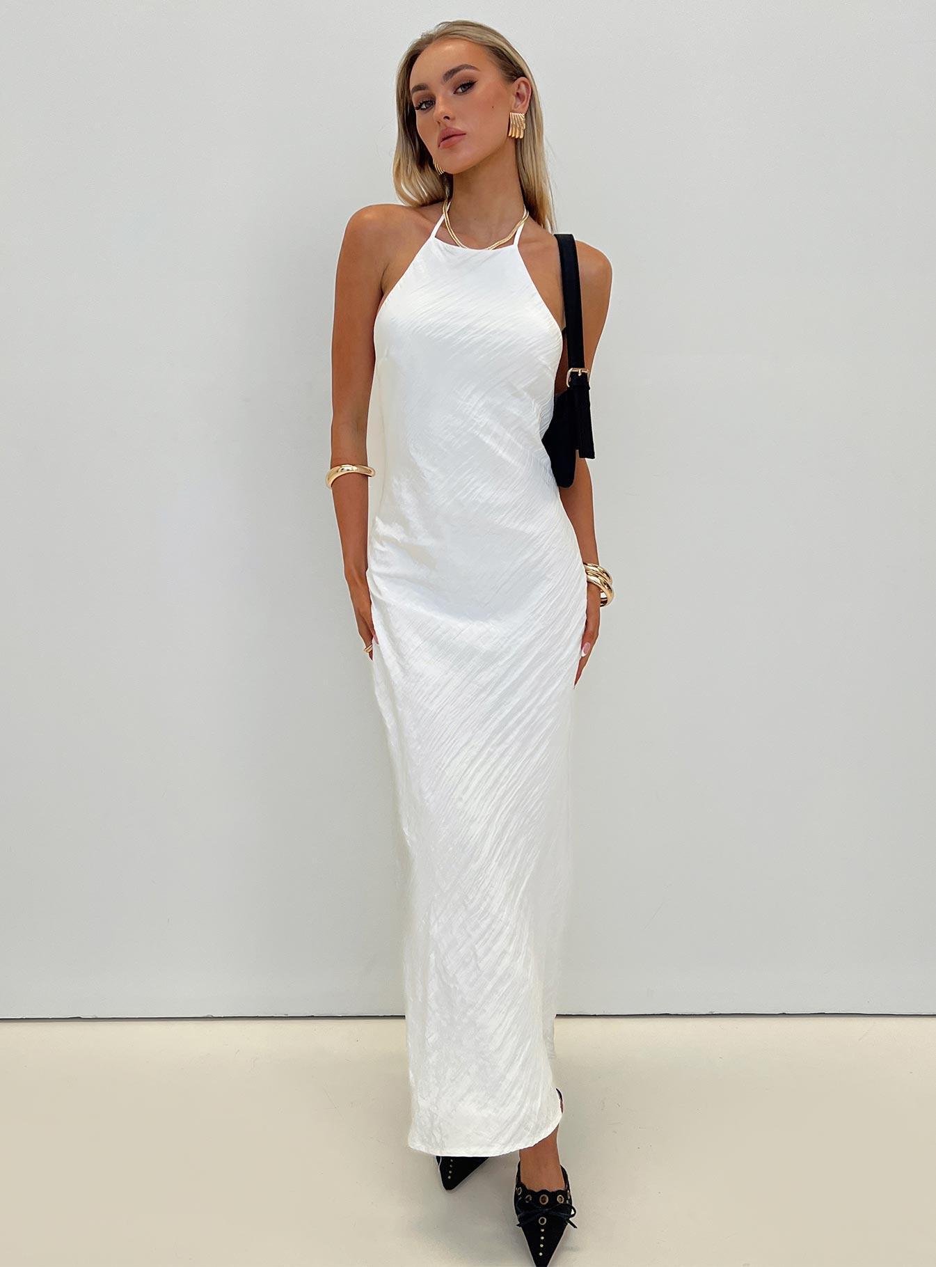 Just Peachy Maxi Dress White Product Image