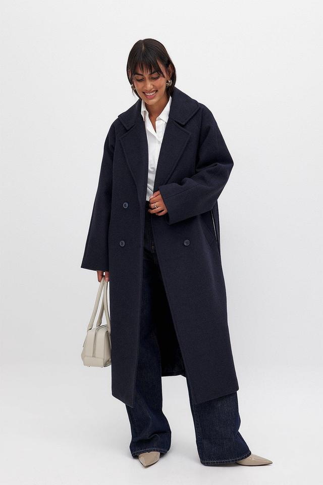 Classic Wool Blend Belted Coat Product Image