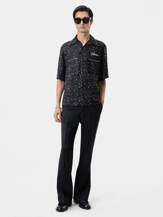 FLECK AMIRI BOWLING SHIRT - Black Male Product Image