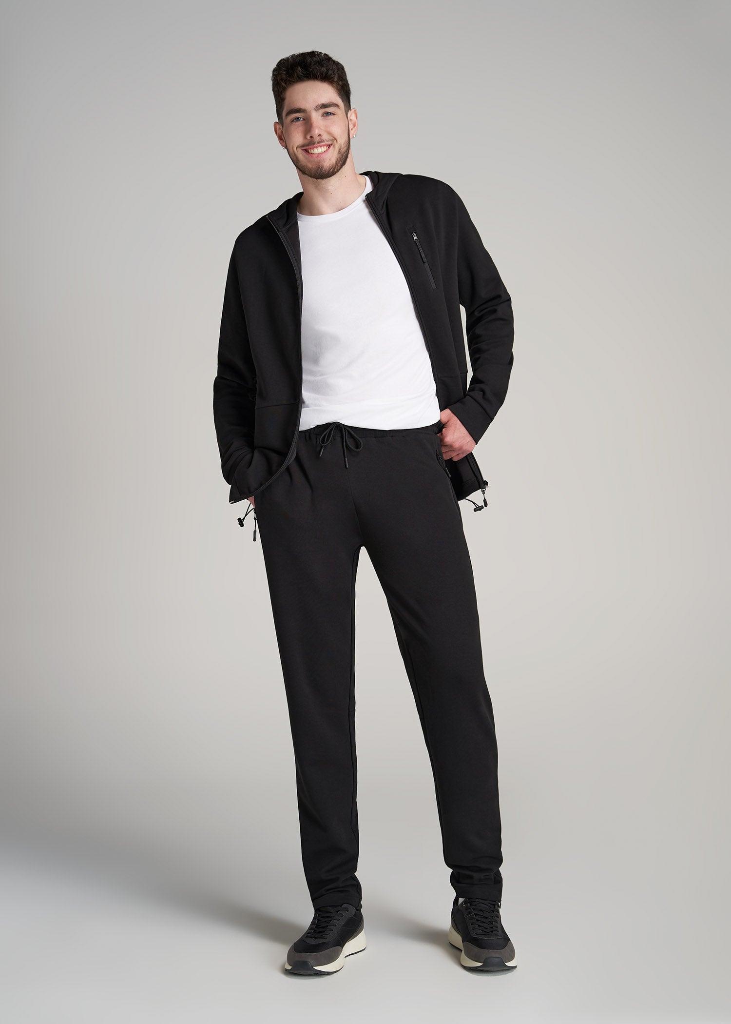 Tall Men's Tech-Knit Zip Joggers in Black Product Image