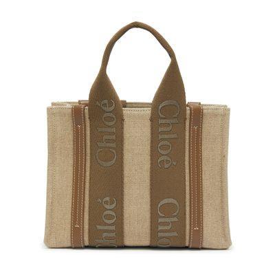 Small Woody Tote Bag In Beige Product Image