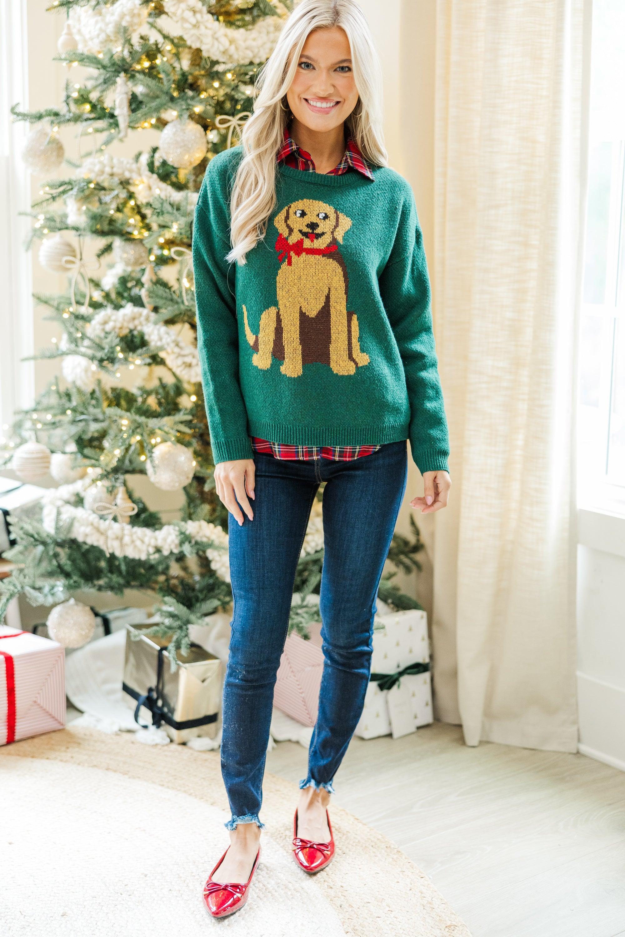 Home For The Holidays Emerald Golden Retriever Sweater Female Product Image