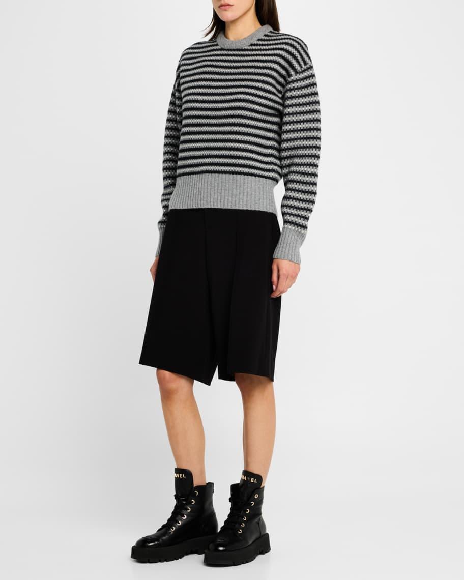 Stripe Jacquard Crewneck Sweater Product Image