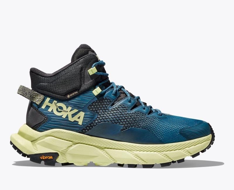 HOKA Mens Trail Code GTX Shoes in Blue Graphite/Blue Coral, Size 11 Product Image