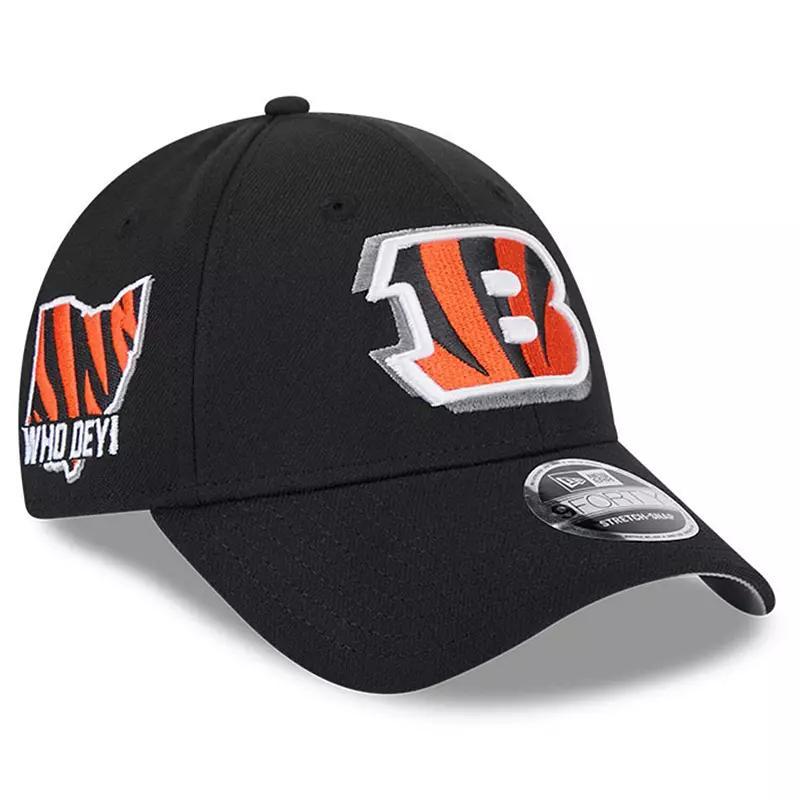 Mens New Era Black Cincinnati Bengals 2024 NFL Draft 9FORTY Adjustable Hat Product Image