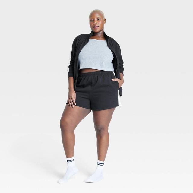 Womens Lounge Shorts with Side Pockets - Colsie Black 1X Product Image