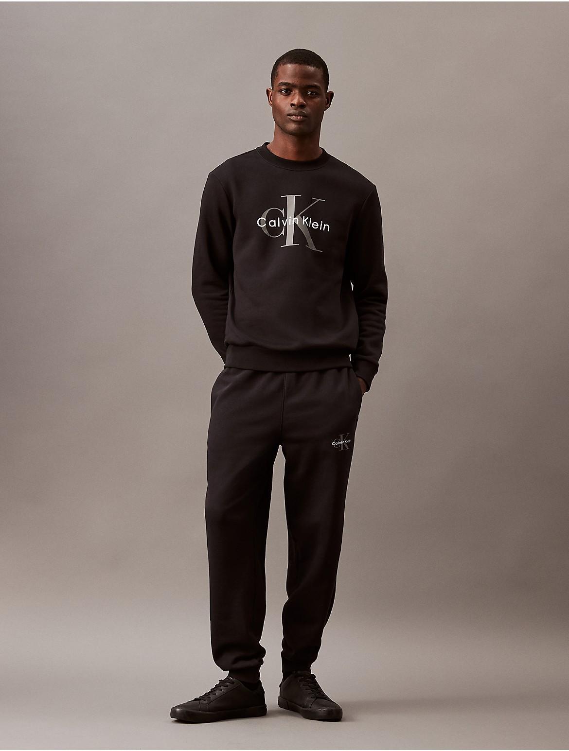 Calvin Klein Mens Monogram Logo Fleece Joggers - Black - S Product Image