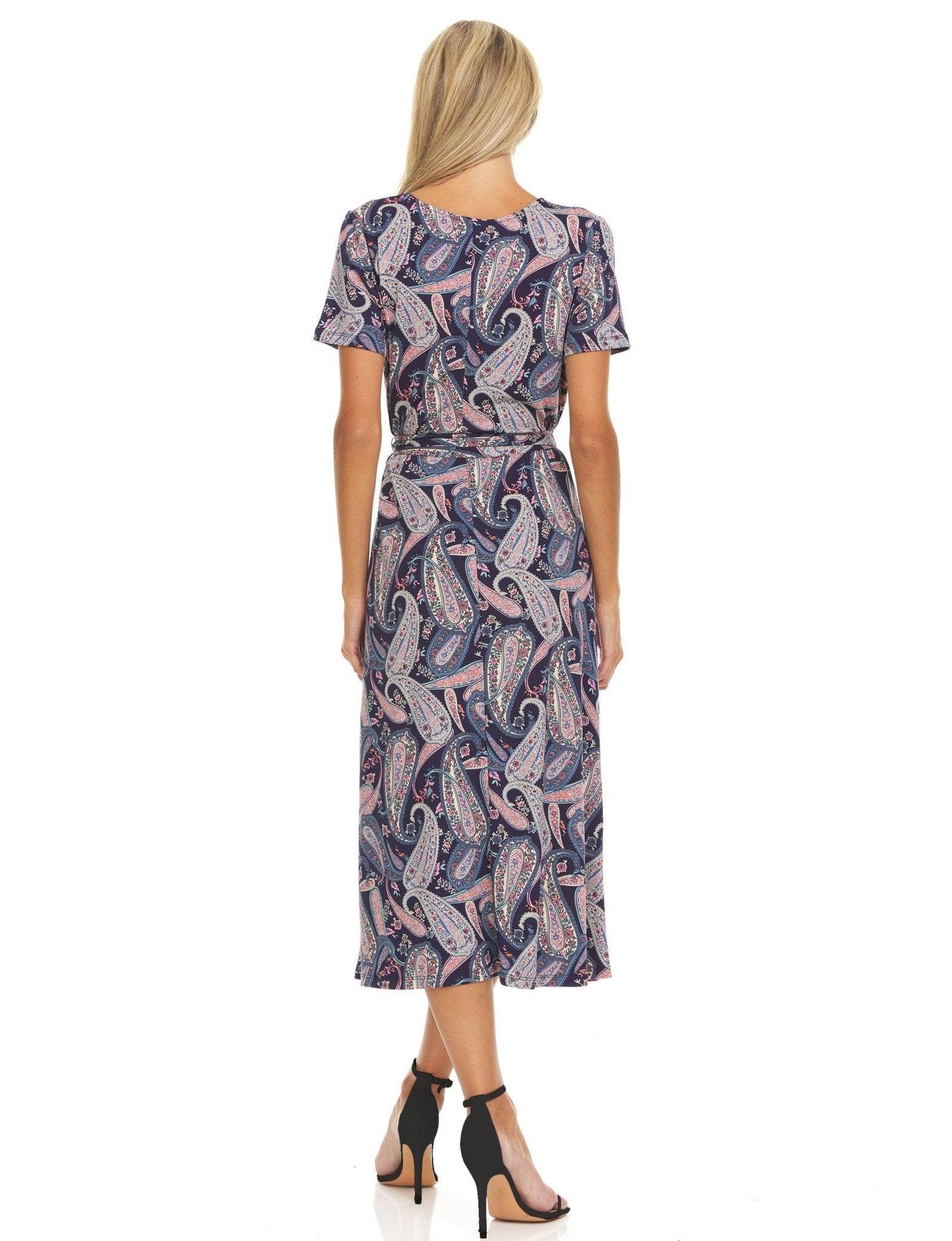 Women's Printed Belted Midi Dress Product Image