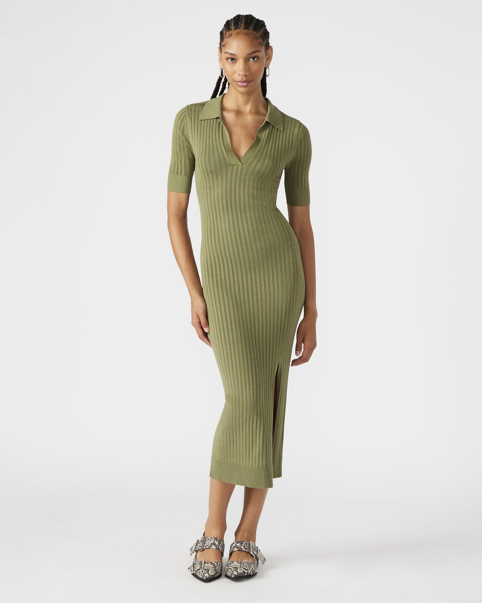 LINDY DRESS OLIVE Female Product Image