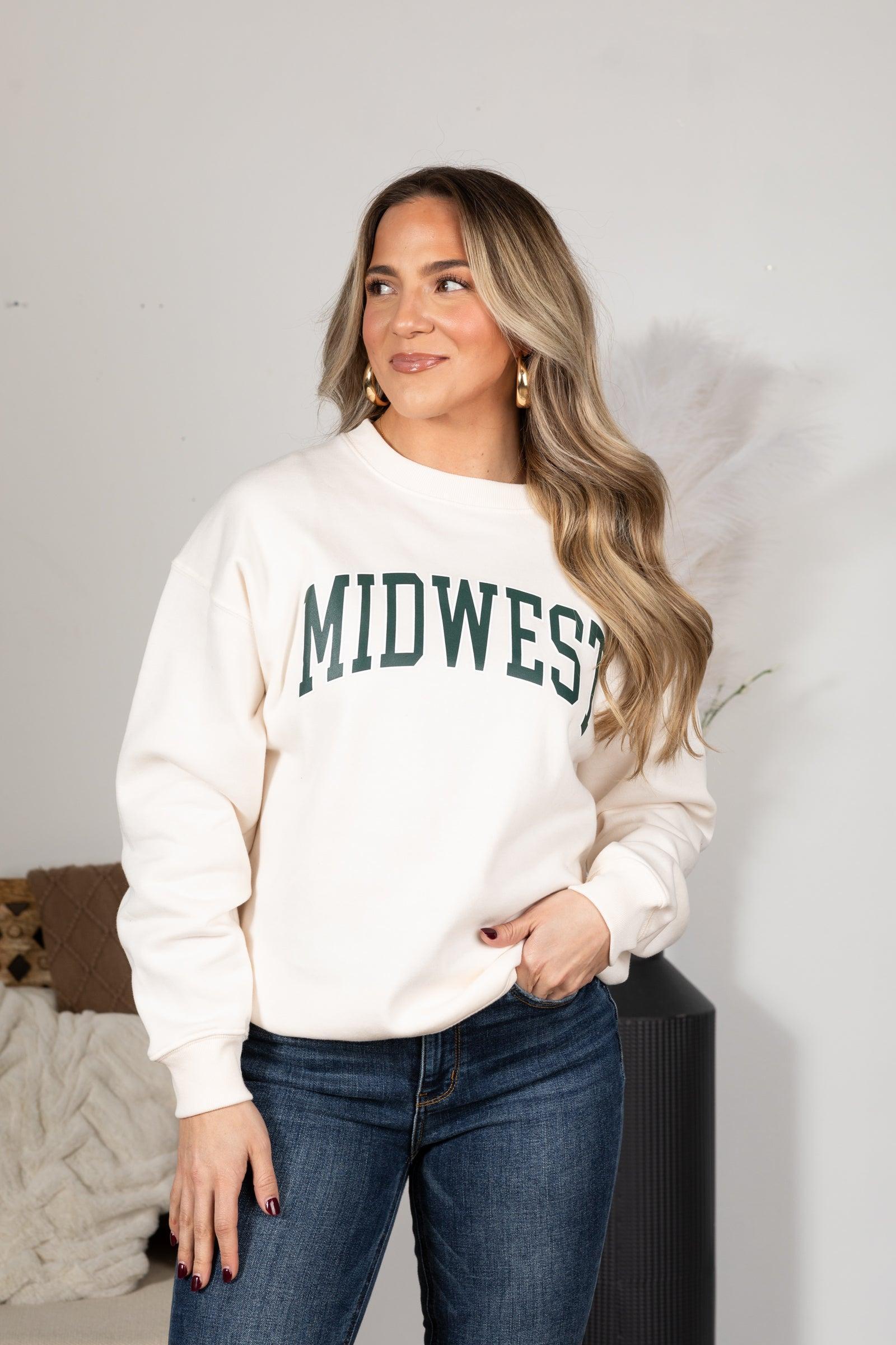 Midwest Printed Fleece Round Neck Sweatshirts Product Image