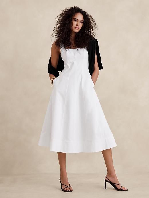 Natalia Square-Neck Midi Dress Product Image