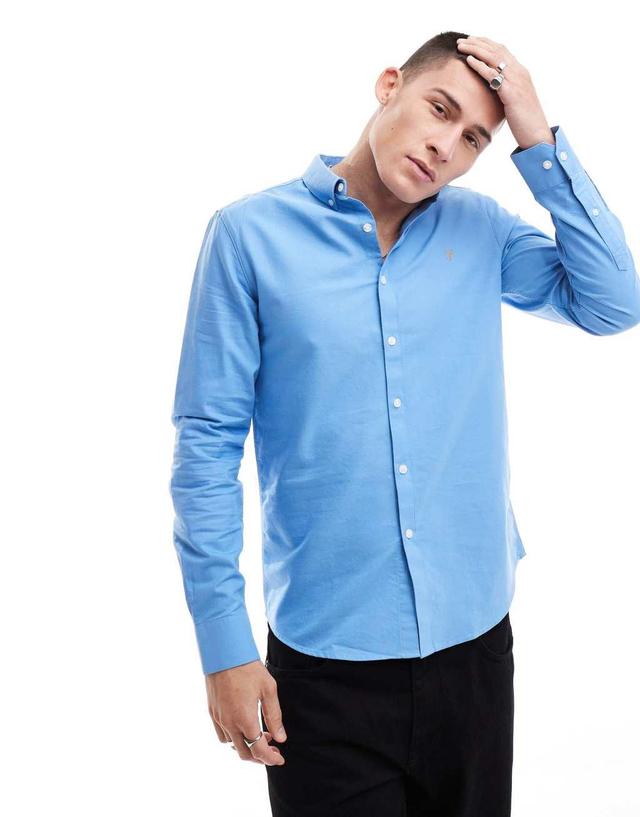 Farah Brewer long sleeve shirt in blue Product Image