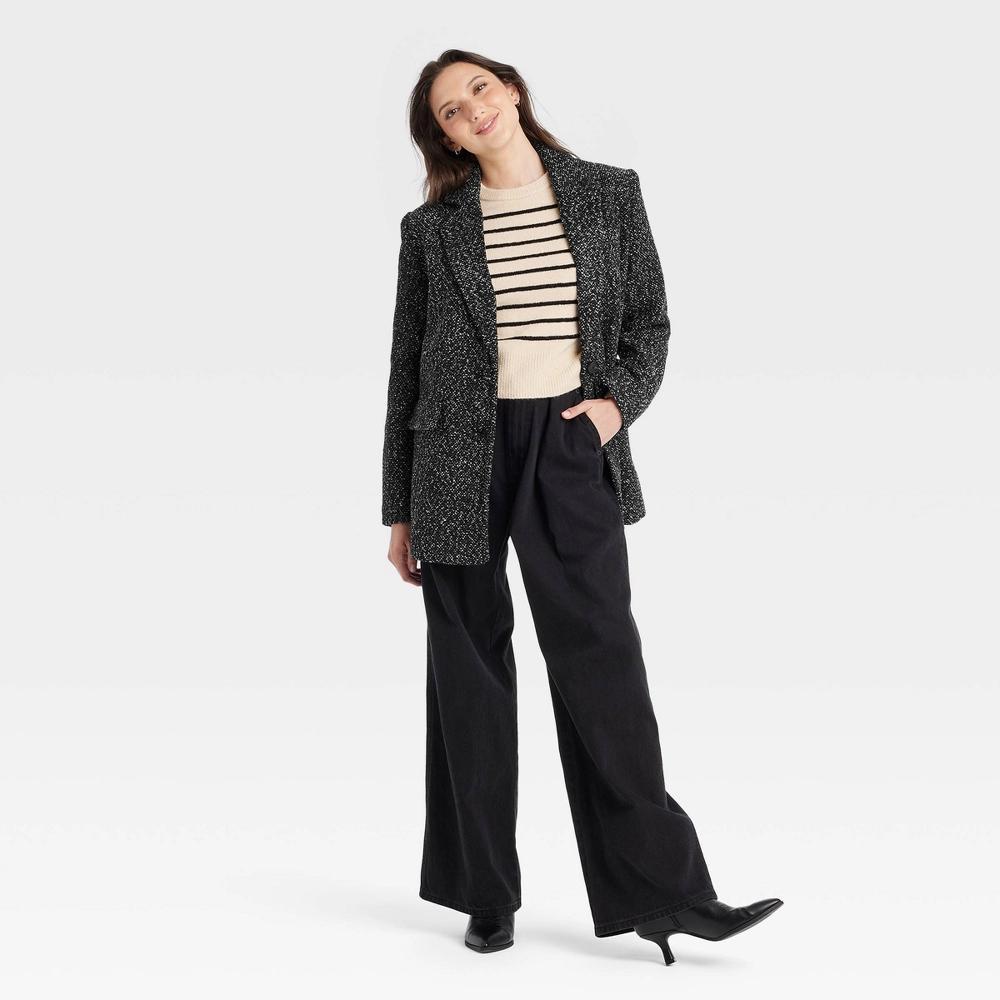 Women's Oversized Blazer - Universal Thread™ Black L Product Image