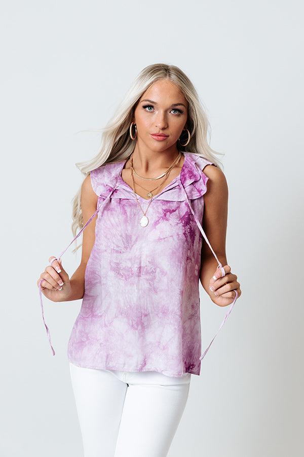 Sweet On Summer Tie Dye Shift Top in Purple Product Image