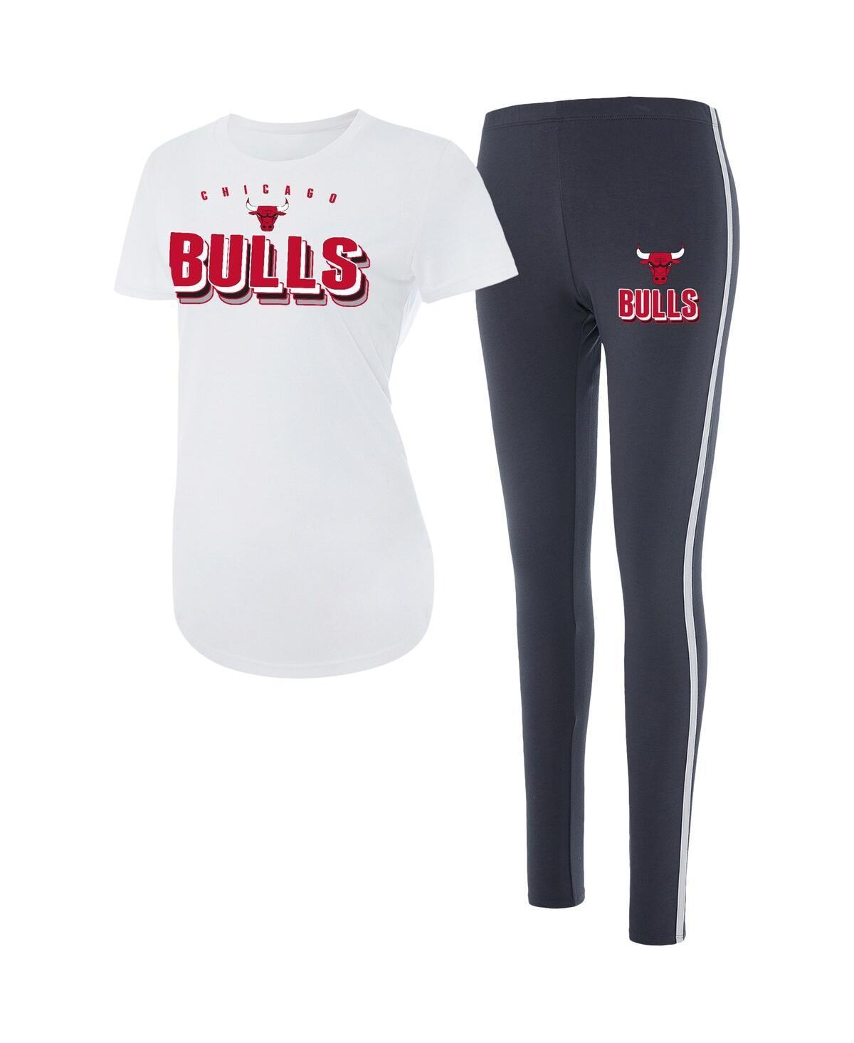 Womens Concepts Sport /Charcoal Chicago Bulls Sonata T-Shirt & Leggings Sleep Set Product Image