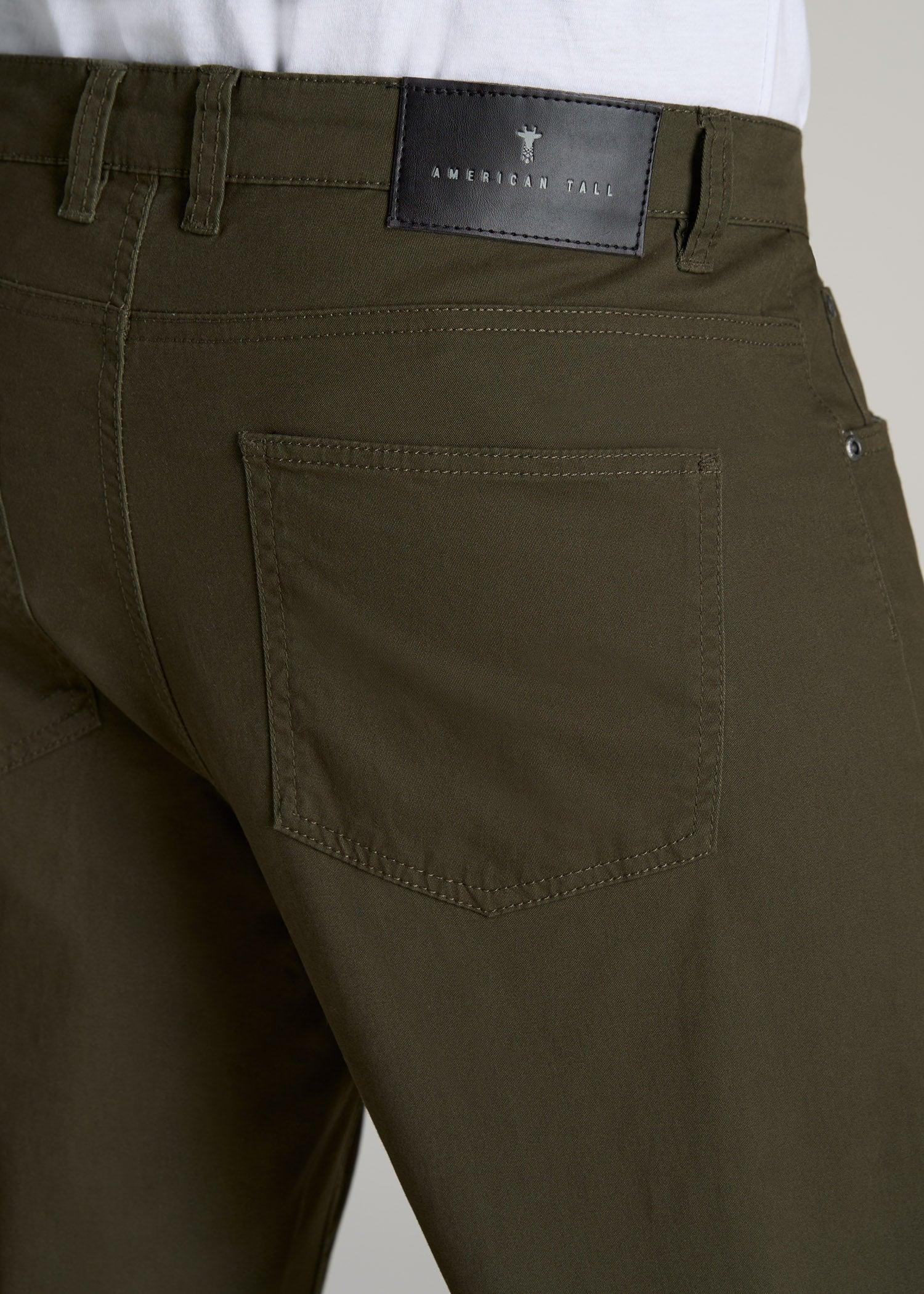 J1 STRAIGHT Leg Five-Pocket Pants for Tall Men in Camo Green Product Image