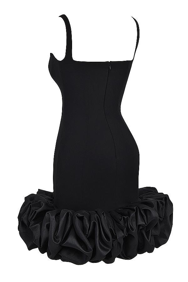 Lilou Black Ruffle Hem Dress Product Image