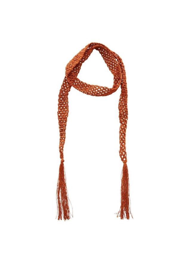 MANGO - Crochet foulard with fringes - One size - Women Product Image